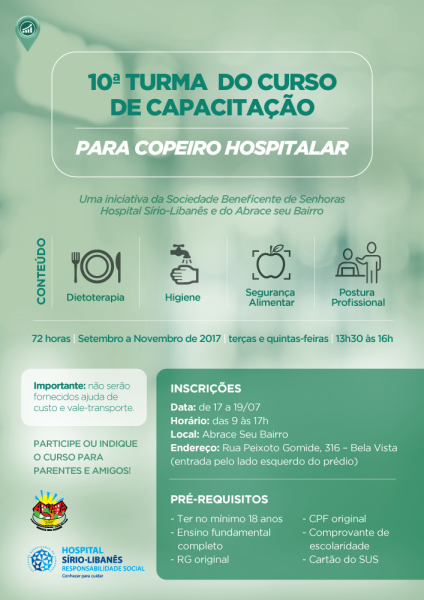 CURSO – CAPACITAÇÃO COPEIRO HOSPITALAR